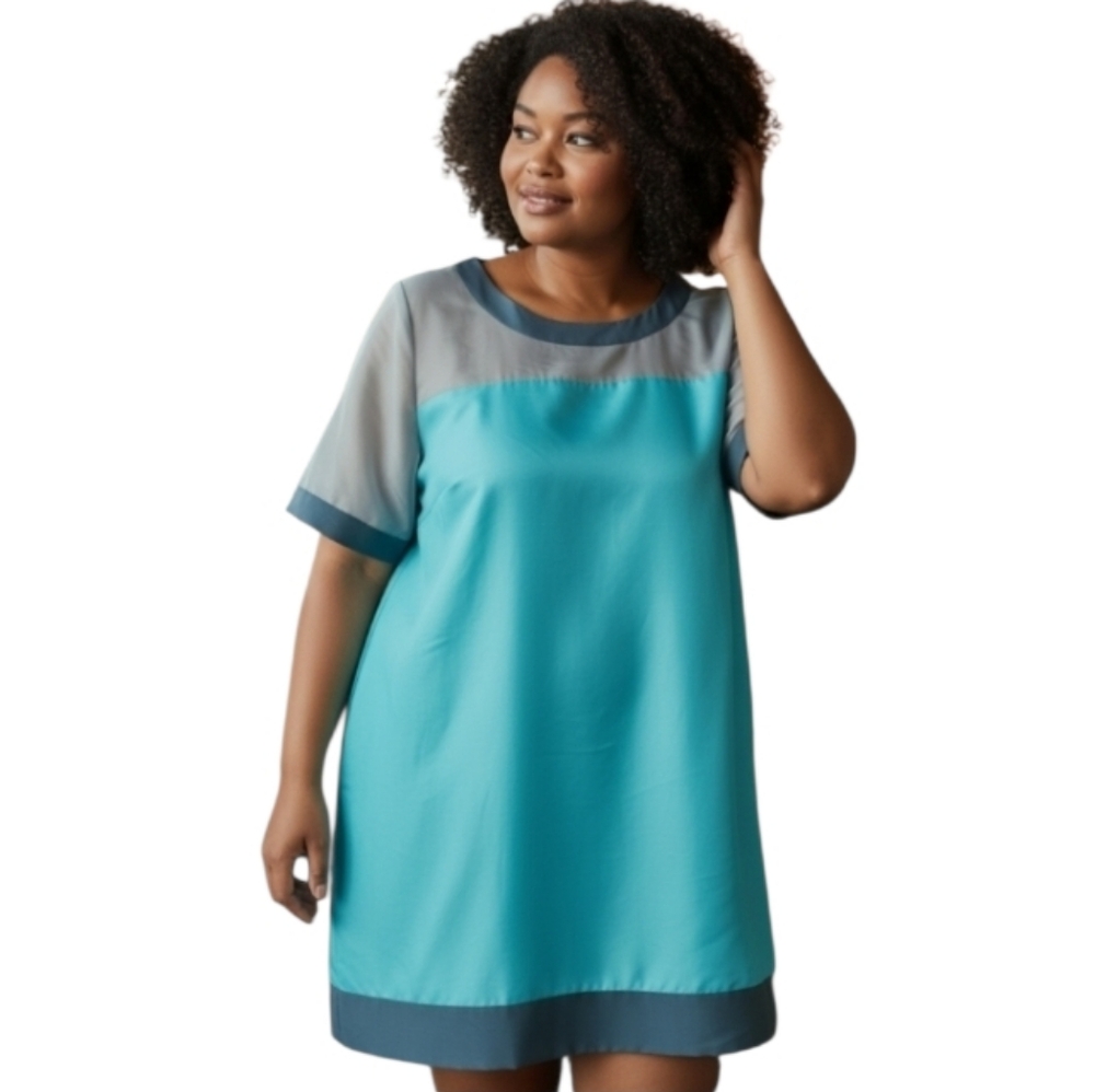 Marina Rinaldi Silk Shift Dress Italian Made
